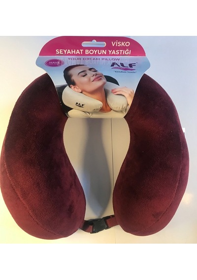 Alf Visko Seyahat Boyun Yastığı Bordo