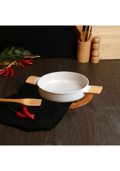 Belarıva 22 Cm Beyaz Ahsap Saplı Sahan Beyaz