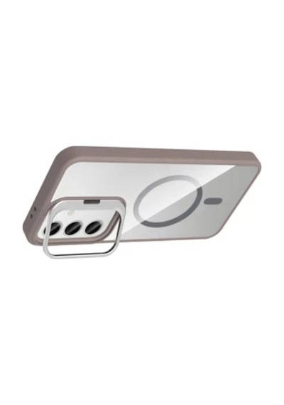 Galaxy S24 Fe İçin Uyumlu Standlı Ve Kamera Lens li Wireless Şarj Özellikli Ultra Lüks Kılıf