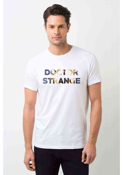 Doctor Stange Baskılı Beyaz Erkek Tshirt