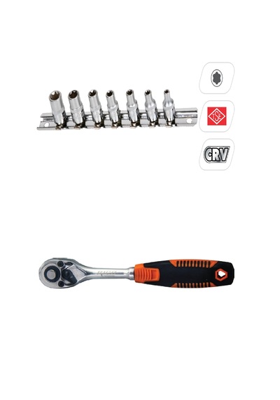 1/4 Cırcır Kolu 1/4 E Torx Lokma Seti Rico