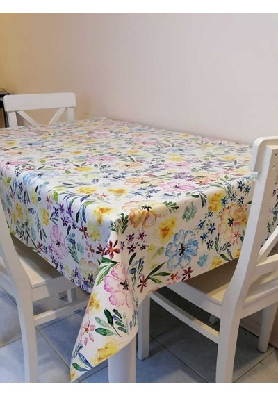 Elyaflı Pvc Muşamba - Desenli Silinebilir Masa Örtüsü 01fnt11921 Sarı