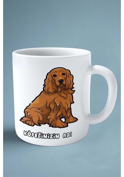 Cocker Spaniel Köpek Isimli Kişiye Özel Baskılı Kupa Bardak En Iyi Dost Çok Renkli