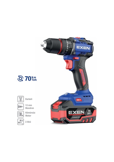Exen EN 274 DS 21V 4AH 70 NM Kömürsüz Darbeli Şarjlı Matkap