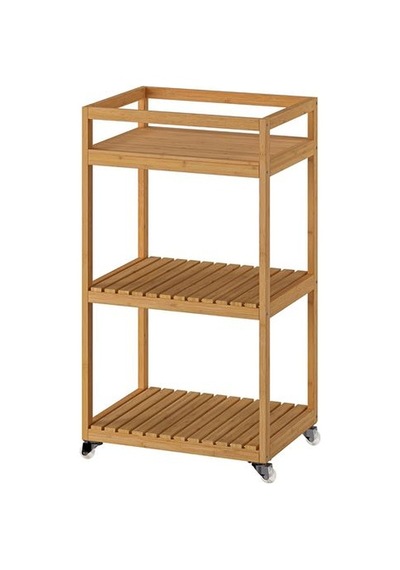 Ikea Rågrund Servis Arabası, Bambu, 42x33x76 Cm Çok Renkli