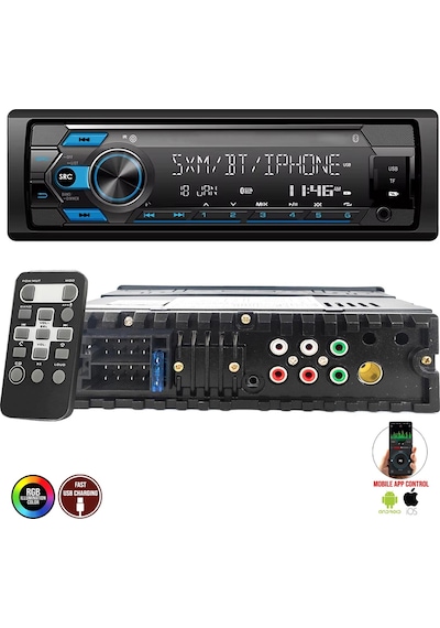 Megavox Mgx-x510 Dsp Oto Teyp 4x60 Watt Bluetooth Mobil Aplikasyon Usb Fm Aux 7 Renk Ekranlı