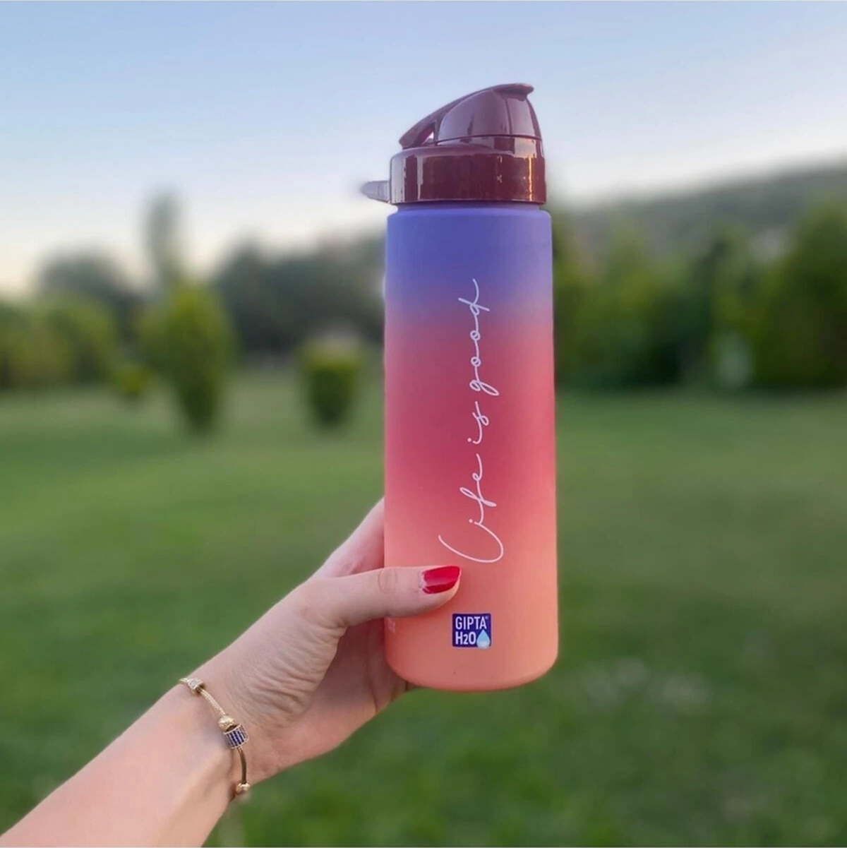 0,75 L Life Is Good Tritan Matara 730 Ml-630 Cc Kırmzı-mor Kırmızı Plastik Kırmızı-Mor