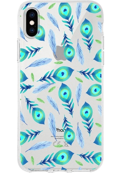 Apple Uyumlu iPhone Xs İle 1mm Slim Fit Nazar Boncuğu 3 Baskılı Şeffaf Kılıf