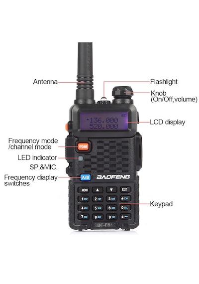 Baofeng Bf-f8+ 5w Uhf/vhf/vox, 128 Kanal, Çift Bant, El Feneri, Fm Radyo, Led El Feneri, Programlanabilir Arama Kurtarma/güvenlik/haberleşme El Telsizi