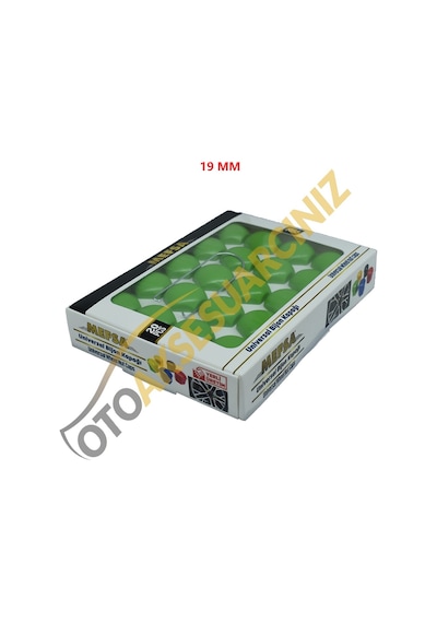 A Kalite Mefsa Bijon Kapağı Düz 19 Mm Yeşil 20 Li Set