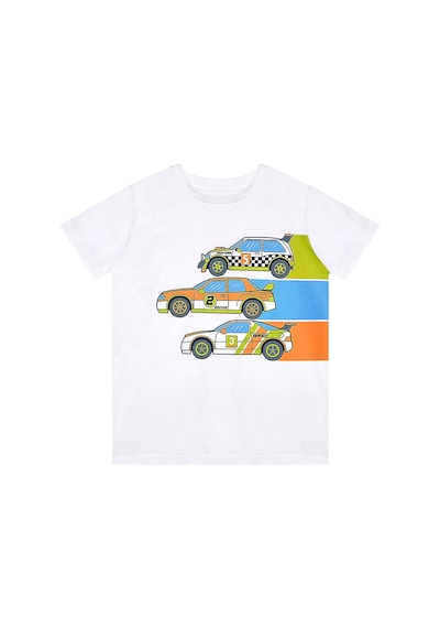 Yarışçı Arabalar Erkek Çocuk Yazlık T-shirt Cepli Kapri Şort Takım