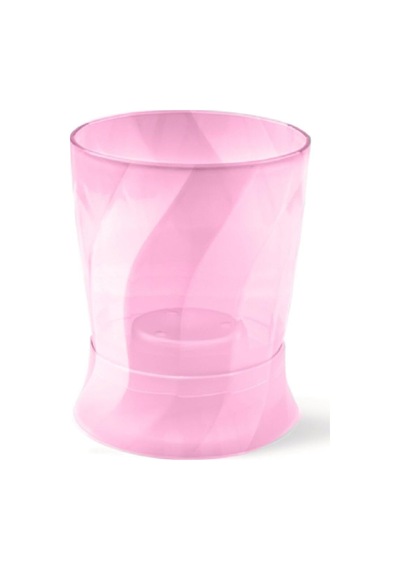 Burgu Ayaklı Kristal Orkide Saksı 1,3 Litre Şeffaf Pembe Şeffaf Pembe