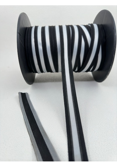 2.2 Cm Pantolon Şeriti-5 Metre Siyah/beyaz