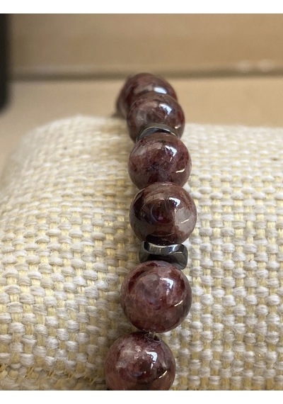 Granat Doğal Taş Bileklik 8mm Aa Kalite Mühürlü Çok Renkli