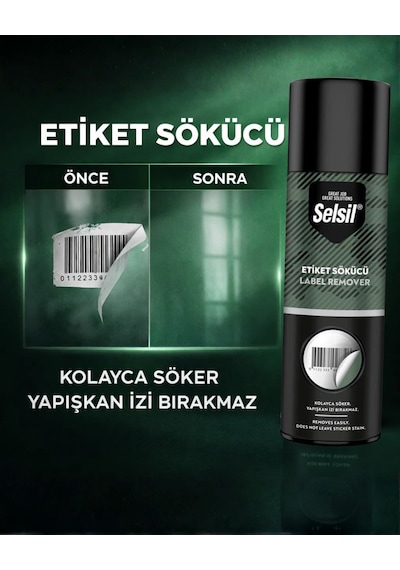 2x Selsil Etiket Sökücü Yapışkan Kalıntı Ve Etiket Temizleyici Sprey 1 Adet
