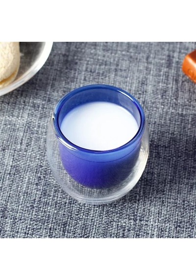 Renkli Çift Cidarlı Borosilikat Cam Kupa 250 Ml