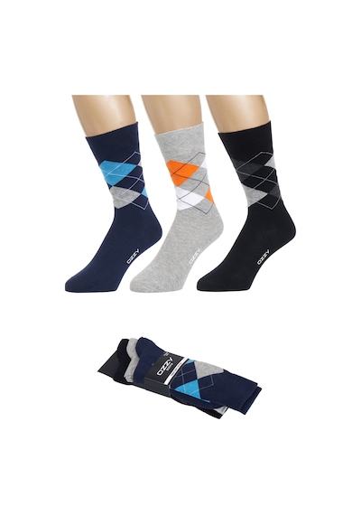 Ozzy Socks 3 Çift Dikişsiz Erkek Penye Pamuklu 4 Mevsim Çorap Lacivert