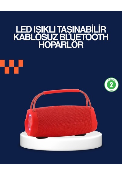Derin Baslı Çift Hoparlörlü Taşınabilir Kablosuz Hoparlör