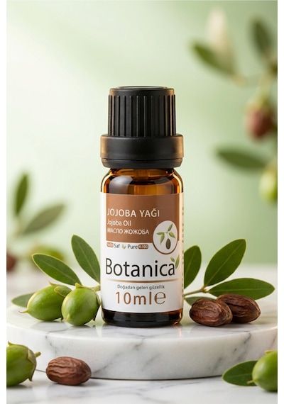 Botanica %100 Saf Jojoba Yağı Soğuk Sıkım Gözenek Dengeleyici Yağlı Cilt Bakımı Doğal Bitkisel 10 Ml 10 ML