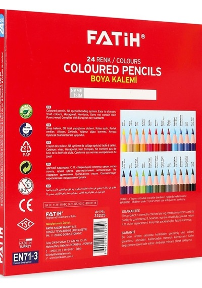 Fatih Boya Kalemi 24 Renk Tam Boy