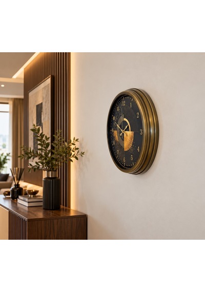 Eskitme Antik Prestij 40 X 40 Cm Metal Duvar Saati