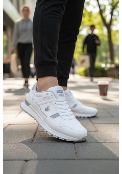 Enoch File Detaylı Hafif Taban Bağcıklı Erkek Sneaker Spor Ayakkabı Beyaz