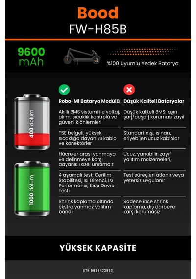 Bood FW-H85B / 36v 9600mAh Elektrikli Scooter Bataryası