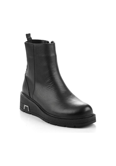 Siyah Hakiki Deri Kadın Bot & Bootie K02717251903 Siyah
