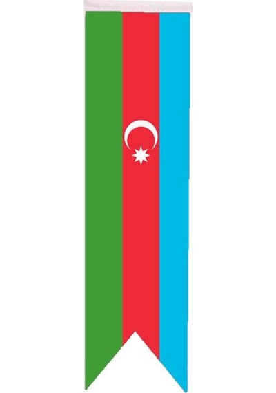 Masa Üstü Kırlangıç Azerbaycan Bayrağı - 8X30Cm Çift Taraflı Sate