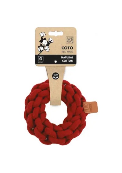 M-pets Coto Ring Örgü Halka Köpek Oyuncağı Kırmızı 13 Cm