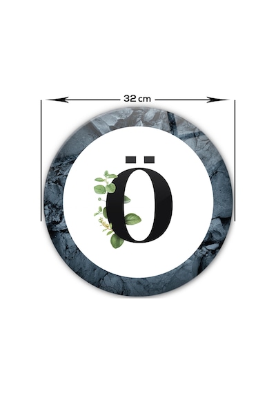 Decorita Cam Kesme Tahtası - Cam Kesme Tablası - Harfli Tasarım Ö Çap 32 CM