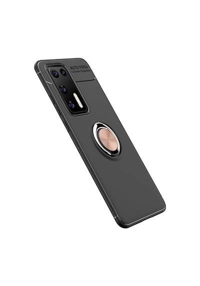 Newface Huawei P40 Kılıf Range Yüzüklü Silikon - Siyah-gold