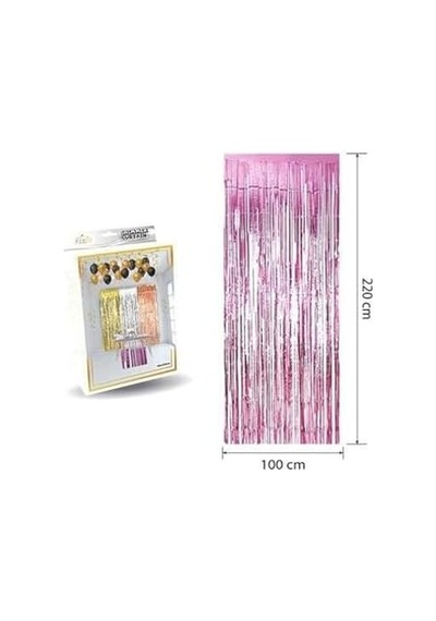 Lüks Kapı Perdesi Pembe 100 220 Cm M159