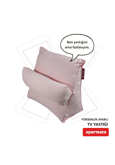 Xpermate Sırt, Bel, Boyun Destekli TV - Okuma Yastığı Ameliyat Sonrası Pembe