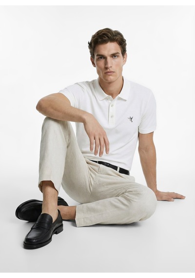 Fabrika Kırık Beyaz Erkek Slim Fit Polo T-shirt F6sm-tst 2121