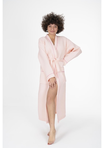 Varol Kaos Serisi Kimono Yaka Pike Bornoz Sabahlık Pudra-l/xl Pudra