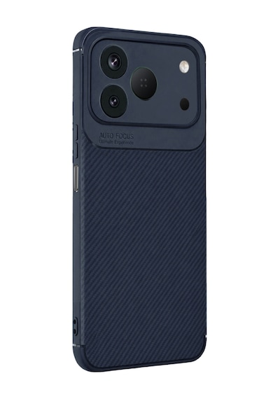 Tecno Spark 50 4g Kılıf Karbon Silikon Case Lacivert