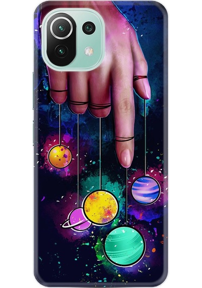 Xiaomi Mi 11 Lite Kılıf +Kablo Koruyucu Finger Planet 1740