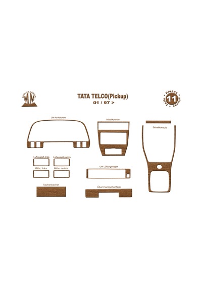 Tata Telco Torpido Kaplama 1997 11 Parça Açık Meşe
