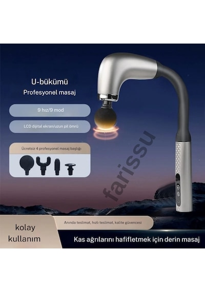 U-bükümlü Lcd Ekranlı Profesyonel Masaj Aleti 9 Hız / 9 Mod, 4 Masaj Başlığı Renkli