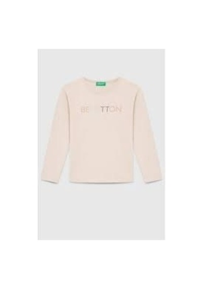 Benetton Kız Çocuk Bej Tshirt