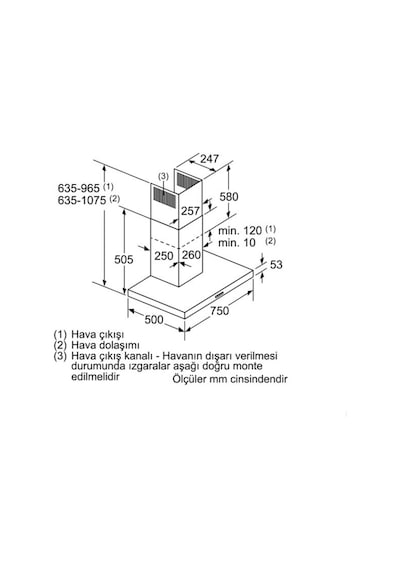Siemens LC77BHM50 Duvar Tipi 75 CM Davlumbaz