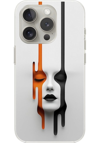 Apple Uyumlu iPhone 12 Pro Şeffaf Kılıf Estetik Yüz Tasarımlı