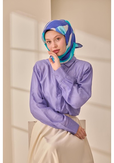 Silk Home Aura Eşarp 140001-13 Lacivert, Mavi, Lila, Beyaz