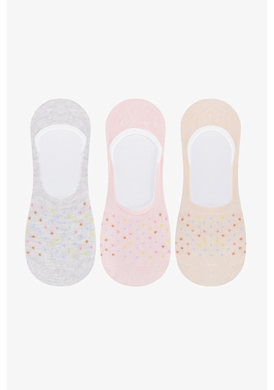 Penti Tiny Dotted 3lü Babet Çorabı Gri - Pembe