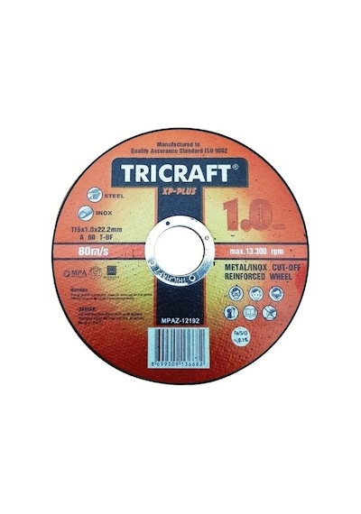 Mey İthalat Meşem Trıcraft X Plus 115x1x22.23 Mm Inox Kesici Taş Meşem-3301