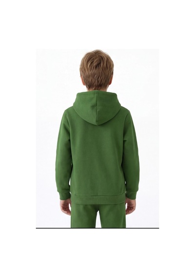 Esila Kids Çocuk Eşofman Takımı Kapüşonlu 3 İp 5-10 Yaş Yeşil