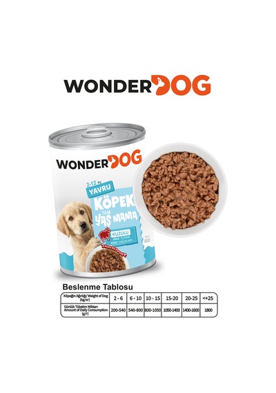 Wonderdog Kuzulu Yavru Köpek Konservesi 400gr X 12 Adet