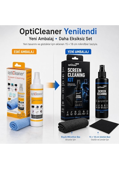 Lexroo Ekran Temizleme Seti, 250 Ml Sprey, Büyük Mikrofiber Bez Ve 15 18 Cm Gözlük Bezi, Laptop