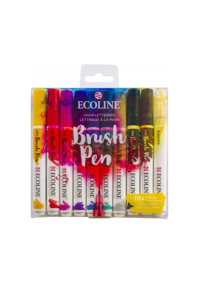Talens Ecoline Brush Pen 10Lu Set Kaligrafi 9800